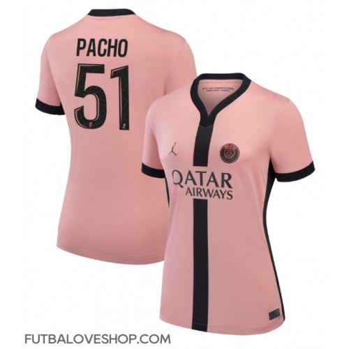 Dres Paris Saint-Germain Willian Pacho #51 Tretina pre Ženy 2024-25 Krátky Rukáv